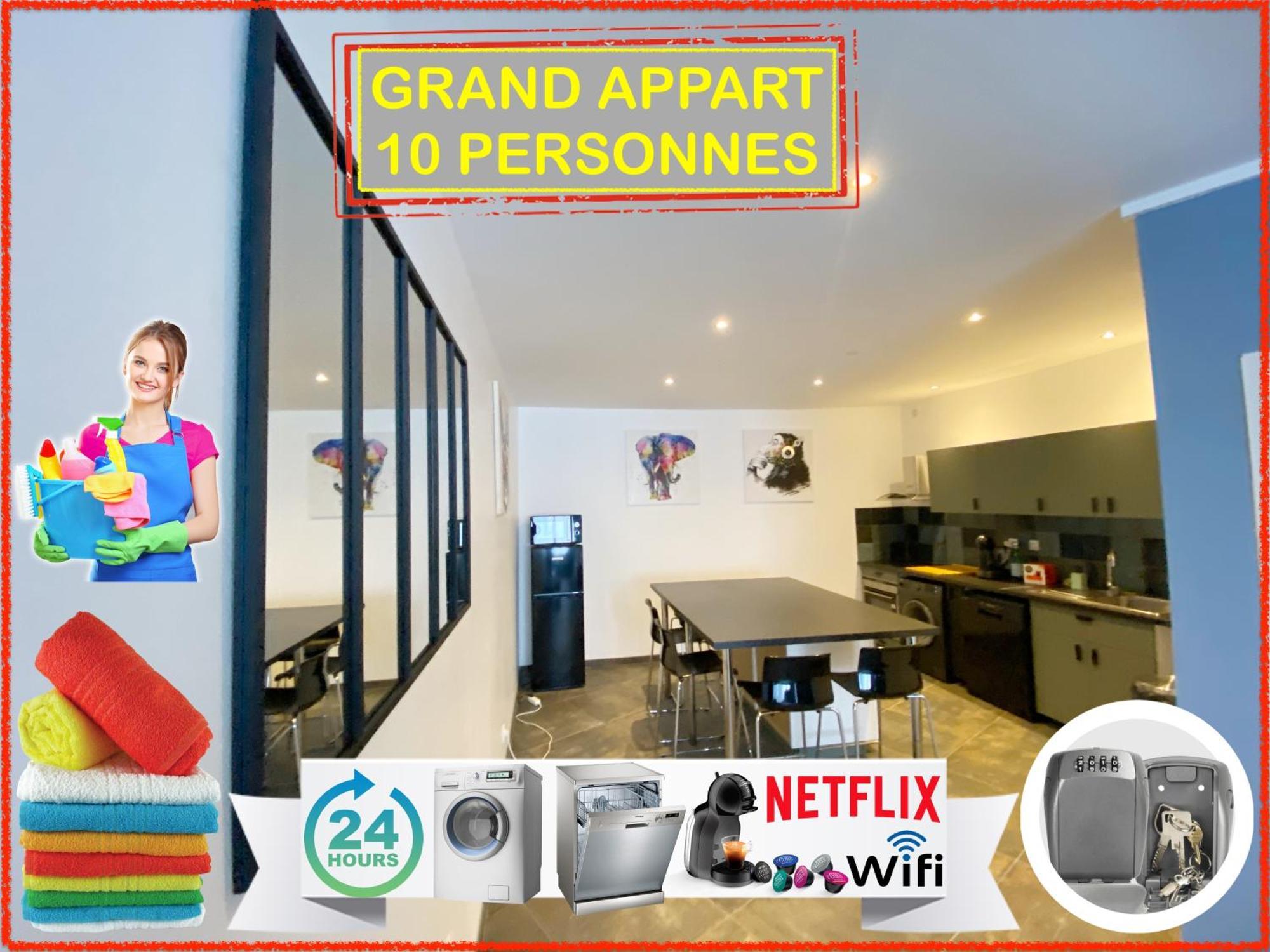 021 Chic & Cosy Grand Appart 84M2 Hypercentre Wifi Smart Tv Netflix Сент-Этьен Экстерьер фото